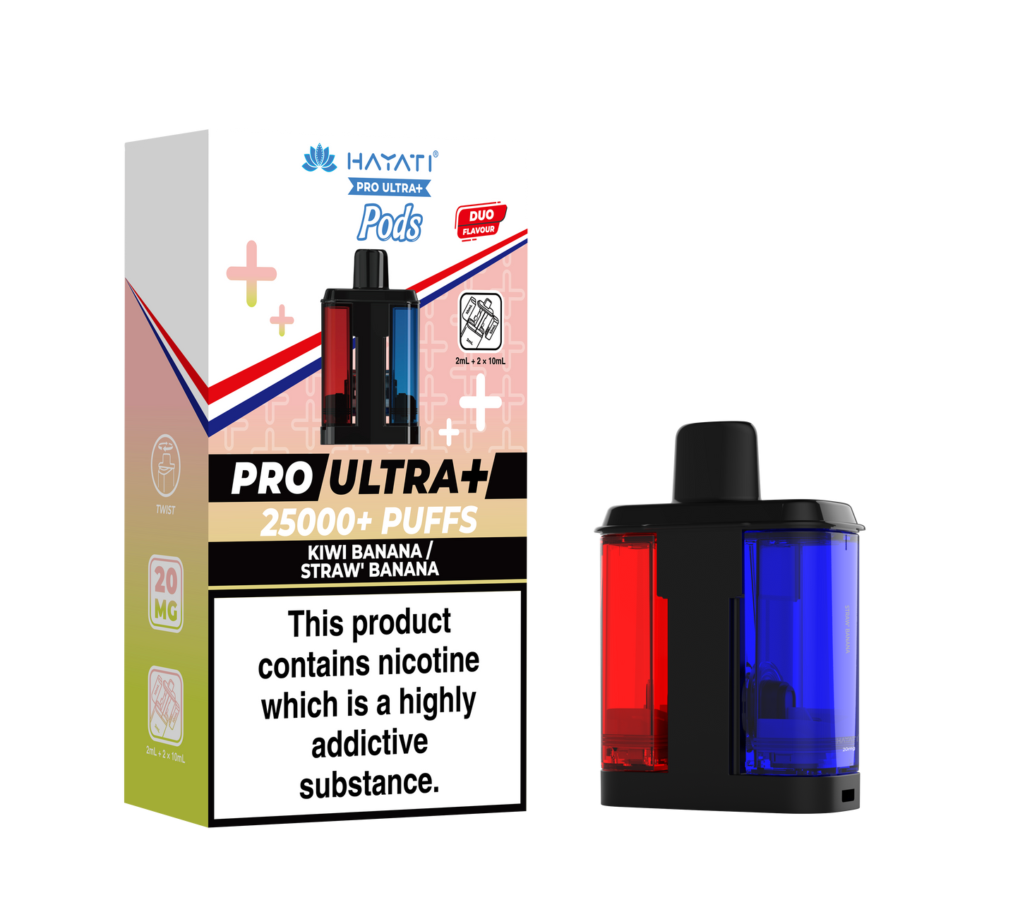 Hayati Pro Ultra Plus 25k Refill Pods Kiwi Banana / Straw' Banana | The Ace of Vapez Distro