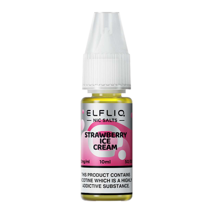 Elf Bar Elfliq Strawberry Ice cream Nic Salts 10ml | The Ace of Vapez Distro